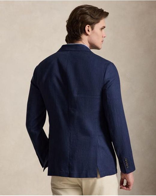 Polo Ralph Lauren Blue Polo Soft Modern Fit Linen-Blend Jacket for men