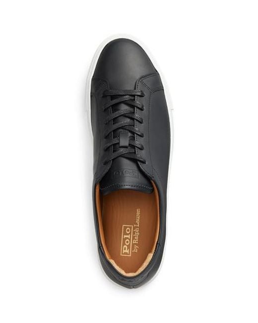 Polo Ralph Lauren Black Jermain Leather Trainer for men