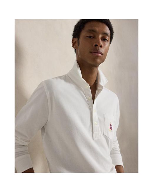 Polo Ralph Lauren Classic Fit Embroidered Mesh Polo Shirt in White for ...