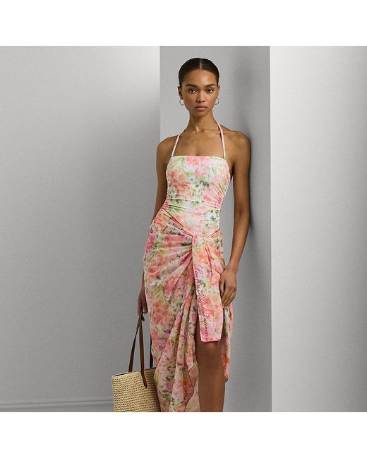 Ralph Lauren Print Cotton Voile Wrap Skirt Cover-up in Pink | Lyst UK