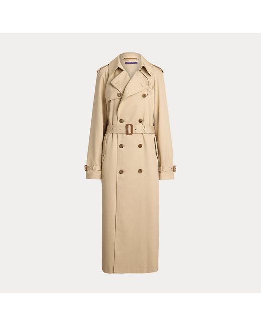 Ralph Lauren Natural Seiden-Baumwoll-Trenchcoat Alecia