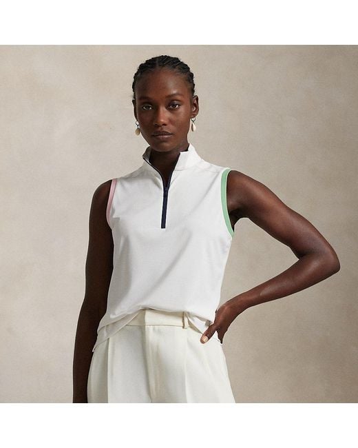 Ralph Lauren Brown Slim-Fit Poloshirt Mit Reißverschluss
