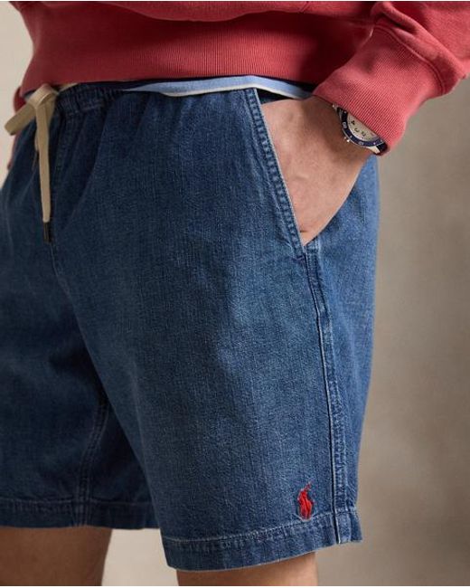 Polo Ralph Lauren Blue 20.5 Cm Polo Prepster Denim Short for men