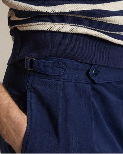 Ralph Lauren Blue Relaxed Fit Twill Officer's Trousers for men