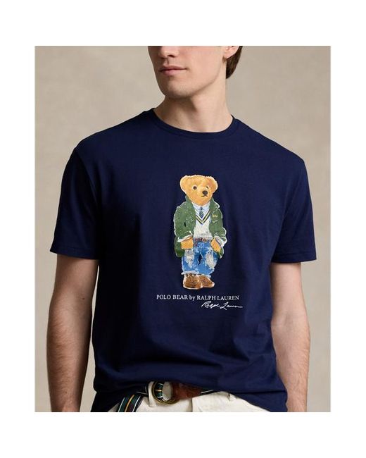Polo Ralph Lauren Classic-Fit Jersey-T-Shirt mit Polo Bear in Blue für Herren