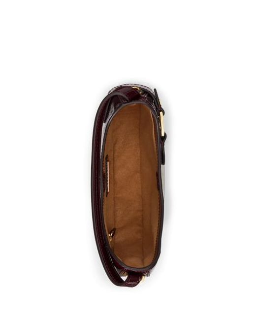 Ralph Lauren Blue Patent Leather Small Tasha Crossbody Bag