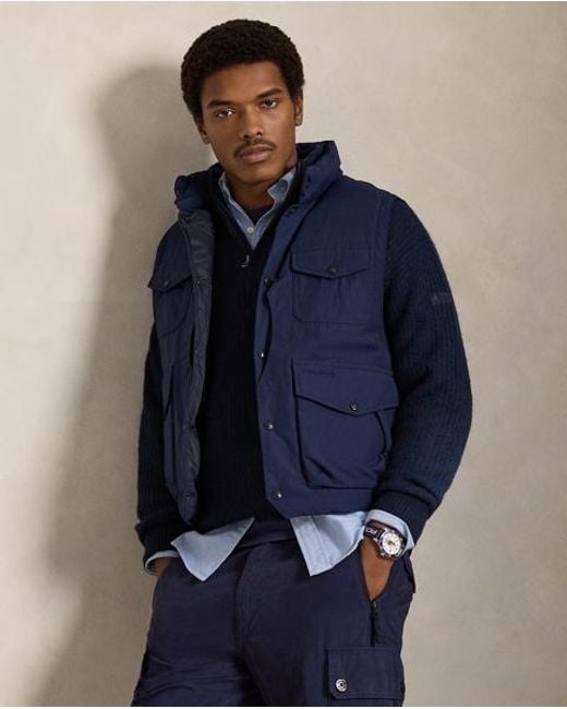 Polo Ralph Lauren Blue Quarter-Zip Mockneck Jumper for men