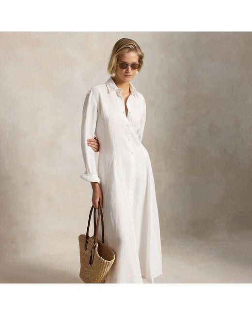 Ralph Lauren Natural Self-Tie Linen Shirtdress
