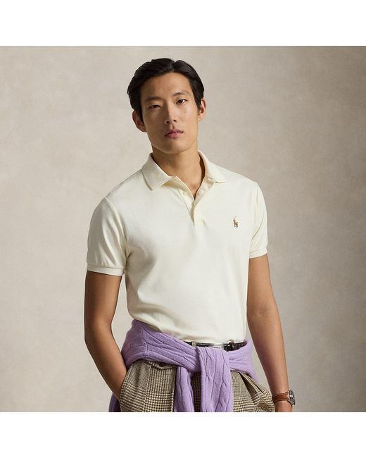 Polo Ralph Lauren Natural Custom Slim Fit Soft Cotton Polo Shirt for men