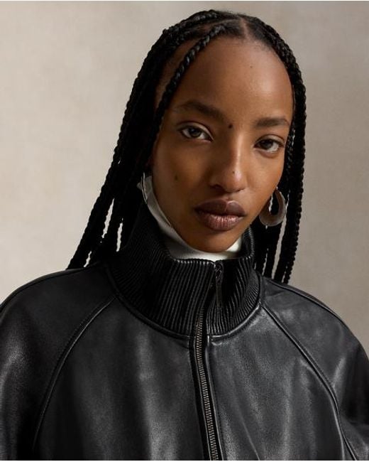 Polo Ralph Lauren Black Leather Flight Jacket