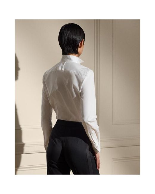 Ralph Lauren Gray Ralph Lauren Cotton Broadcloth Tuxedo Shirt