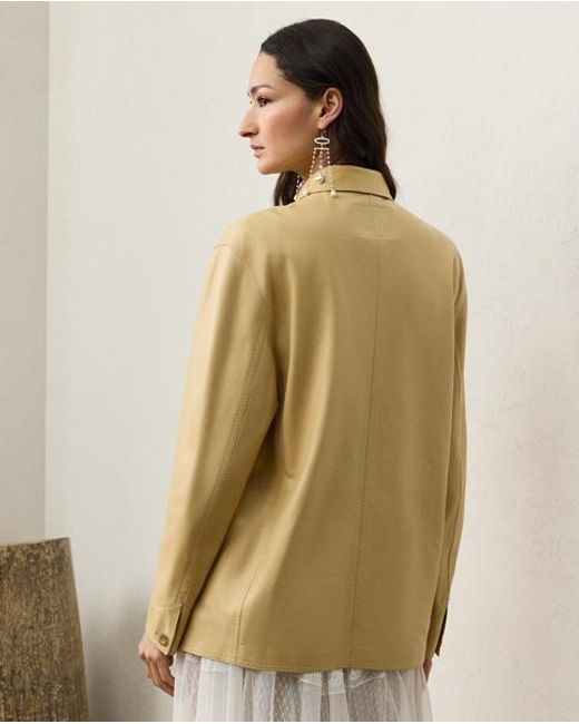 Chaqueta Adrianna De Piel De Cordero Ralph Lauren de color Brown