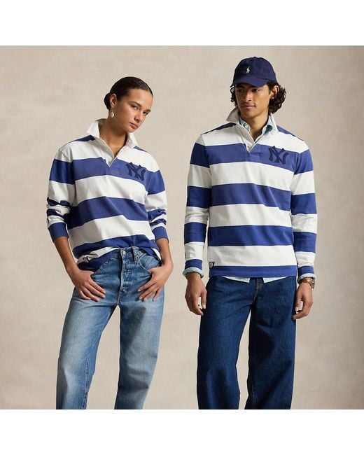 Polo Ralph Lauren Blue Polo Ralph Lauren Lauren Yankees Rugby Shirt for men