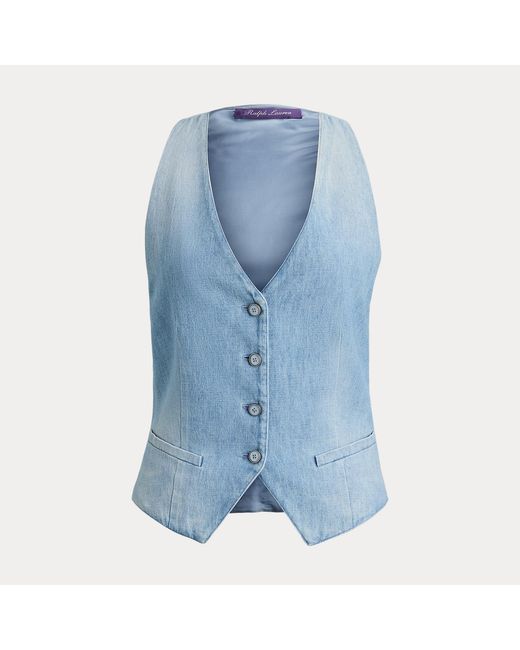 Ralph Lauren Blue Clarissa Cotton Denim Waistcoat