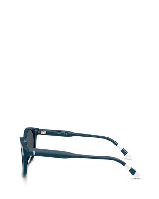 Polo Ralph Lauren Black Ralph Lauren Rugby-Stripe Round Sunglasses for men