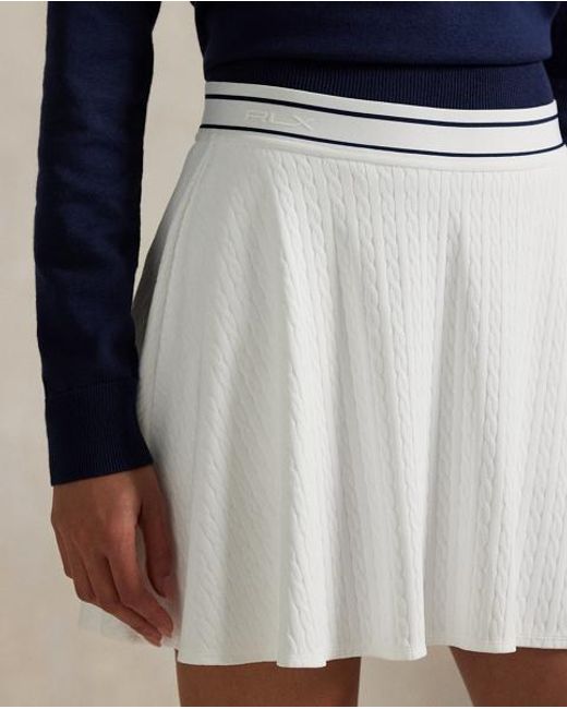 Ralph Lauren Blue Cable-Motif A-Line Skort
