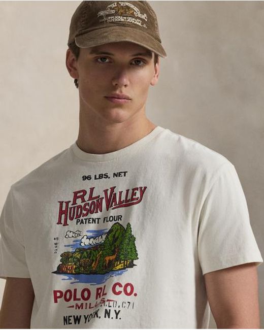 Polo Ralph Lauren White Classic Fit Jersey Graphic T-Shirt for men