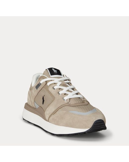 Polo Ralph Lauren Natural Train 89 V2 Suede-Panelled Trainer for men