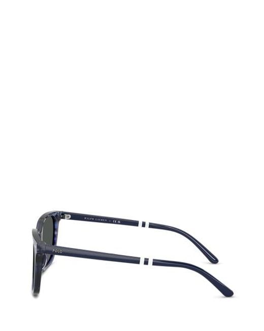 Polo Ralph Lauren Blue Rugby-Stripe Square Sunglasses for men