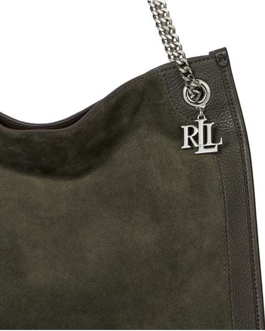 Ralph Lauren Bradley Grote Suède-Leren Draagtas in het Brown