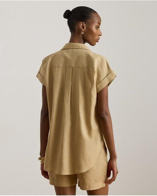 Ralph Lauren Natural Relaxed Fit Linen Short-Sleeved Shirt
