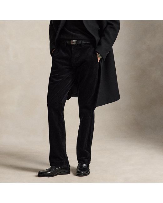 Polo Ralph Lauren Black Straight Fit Stretch Corduroy Trousers for men
