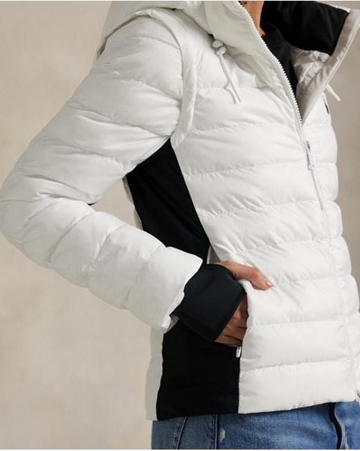 Ralph Lauren Gray Wandelbare Steppjacke