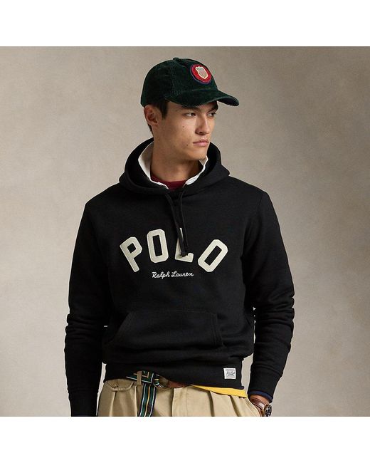 Polo Ralph Lauren Black The Rl Fleece Logo Hoodie for men