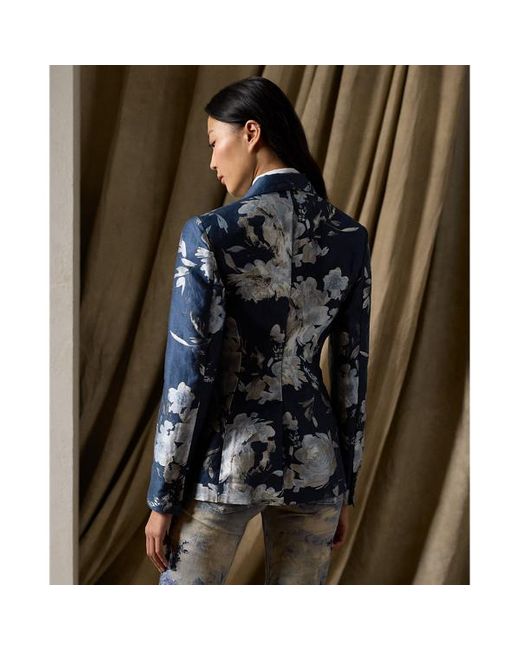 Ralph Lauren Collection Blue Parker Floral Jacquard Jacket