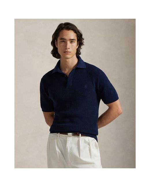 Maglia in cotone a nido d'ape di Ralph Lauren in Blue da Uomo