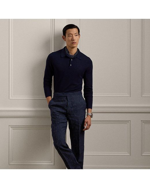 Ralph Lauren Purple Label Blue Gregory Hand-tailored Pinstripe Trouser for men