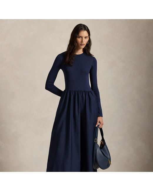 Polo Ralph Lauren Blue Cotton Long-Sleeve Dress