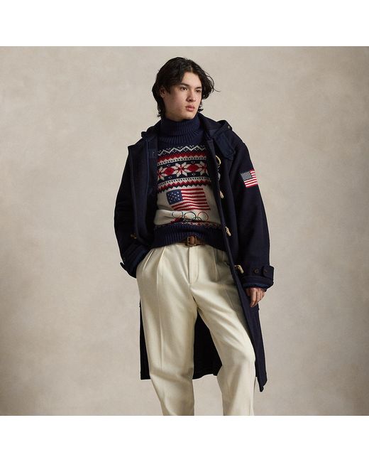 Polo Ralph Lauren Blue Team Usa Flagbearer Toggle Coat