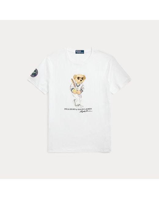 Camiseta Wimbledon con Polo Bear Polo Ralph Lauren de hombre de color White