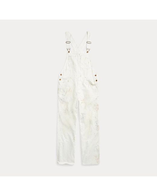 RRL White Paint-splatter Linen-cotton Overall