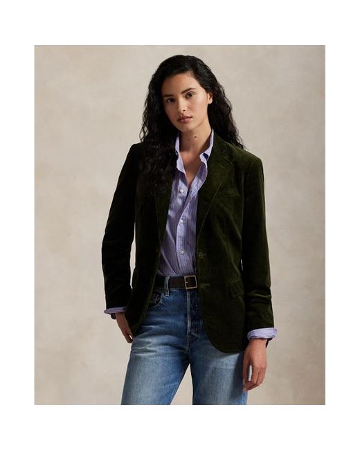 Blazer in velluto a coste di Polo Ralph Lauren in Black