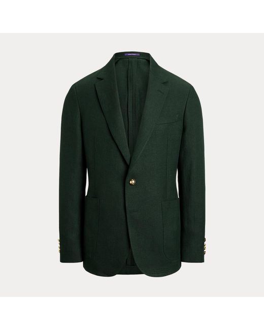 Blazer Hadley in lino fatto a mano di Ralph Lauren in Green da Uomo