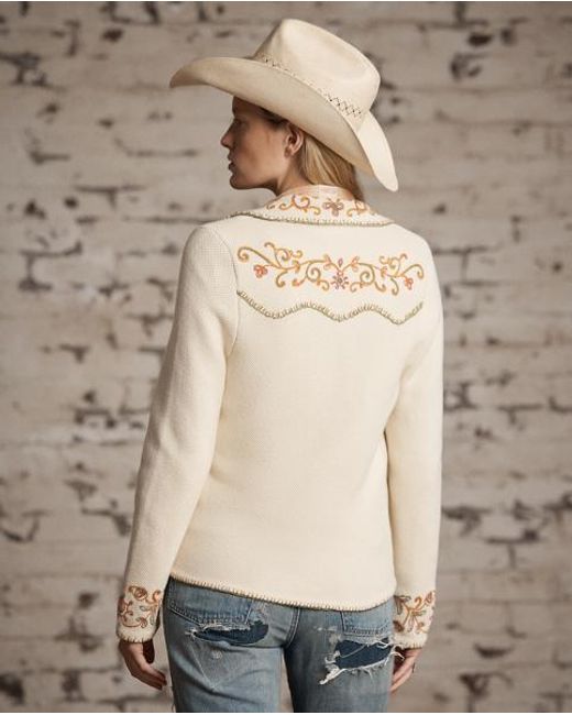 RRL Gray Embroidered Western Jumper Jacket
