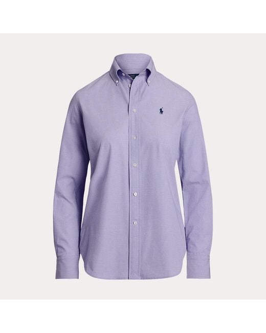 Polo Ralph Lauren Purple Slim-Fit Baumwollhemd Mit Stretch