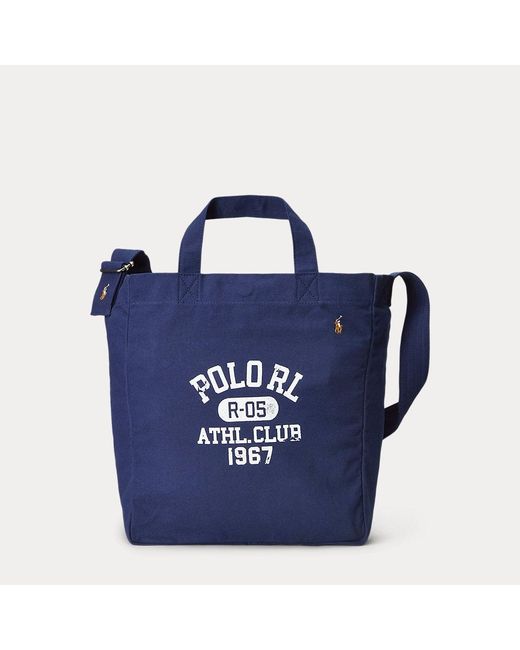 Polo Ralph Lauren Blue Graphic Canvas Shopper Tote for men