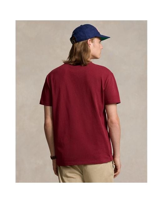 Camiseta de punto pesado Classic Fit Polo Ralph Lauren de hombre de color Red