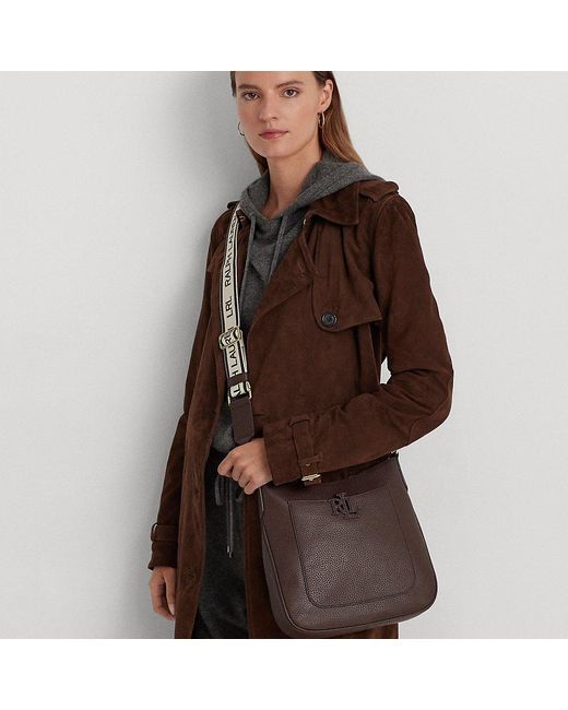 Lauren Ralph Lauren Pebbled Leather Large Cameryn Crossbody Bag