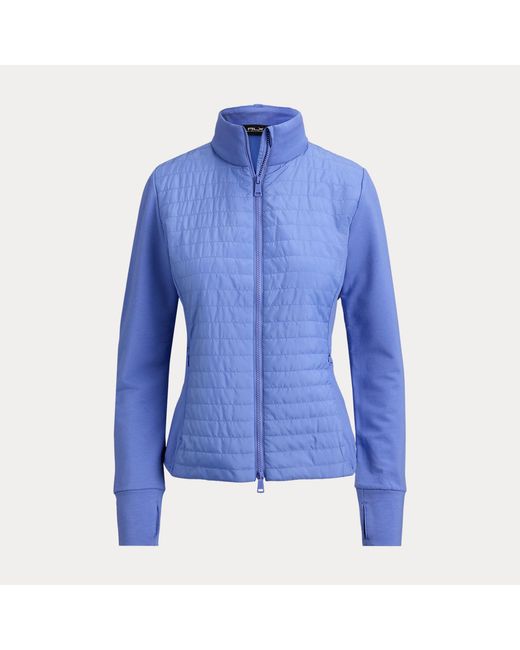 Ralph Lauren Blue Hybrid French Terry-Quilted Zip Jacket