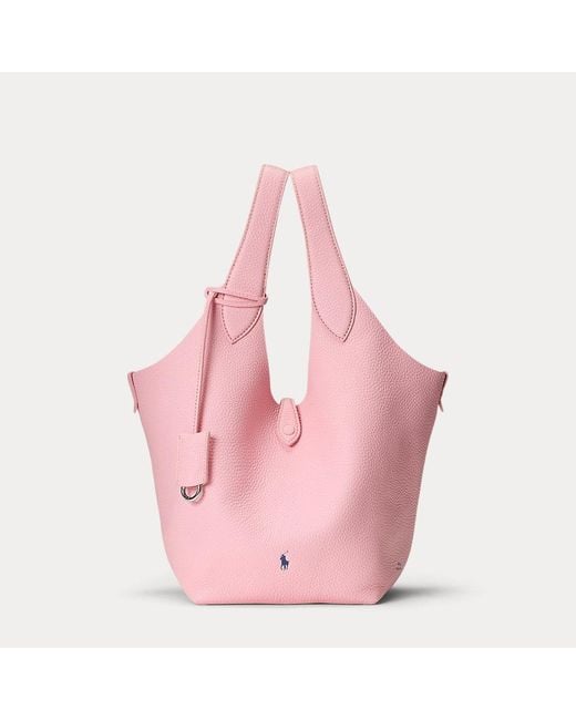 Polo Ralph Lauren Pink Polo Play Leather Tote