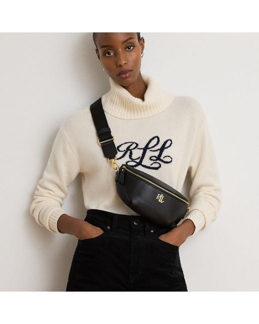 Ralph Lauren Red Leather Marcy Belt Bag
