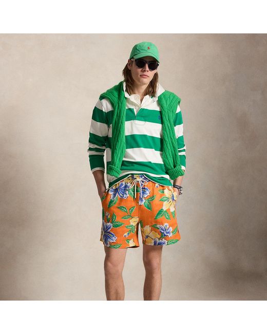 Polo Ralph Lauren Green 14.5 Cm Traveller Linen Swimming Shorts for men