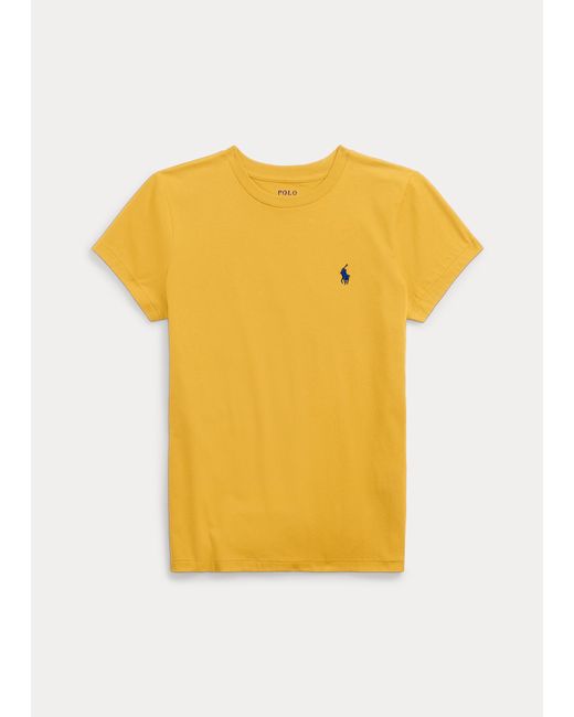 T-shirt col rond jersey de coton Polo Ralph Lauren en coloris Jaune | Lyst