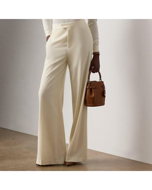 Ralph Lauren Dean Wollen Gabardine Broek in het Natural