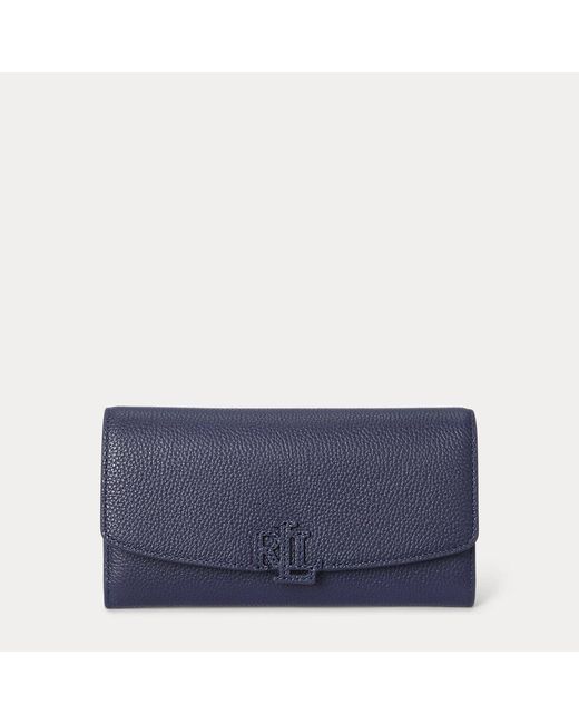 Ralph Lauren Blue Ralph Lauren Pebbled Large Cameryn Flap Wallet