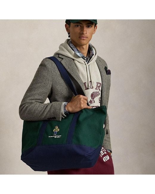 Polo Ralph Lauren Gray Polo Bear Canvas Tote for men